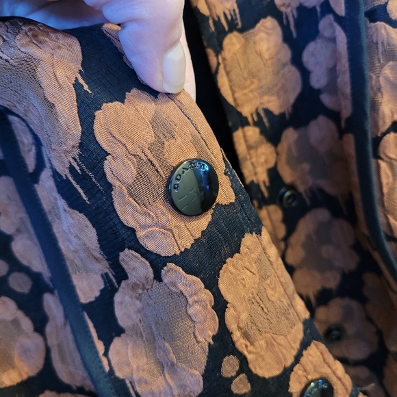 COACH Light weight  Leather& Silk Jacket - Picture 10 of 16